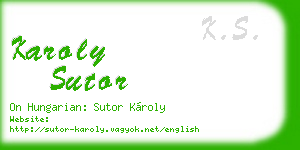 karoly sutor business card